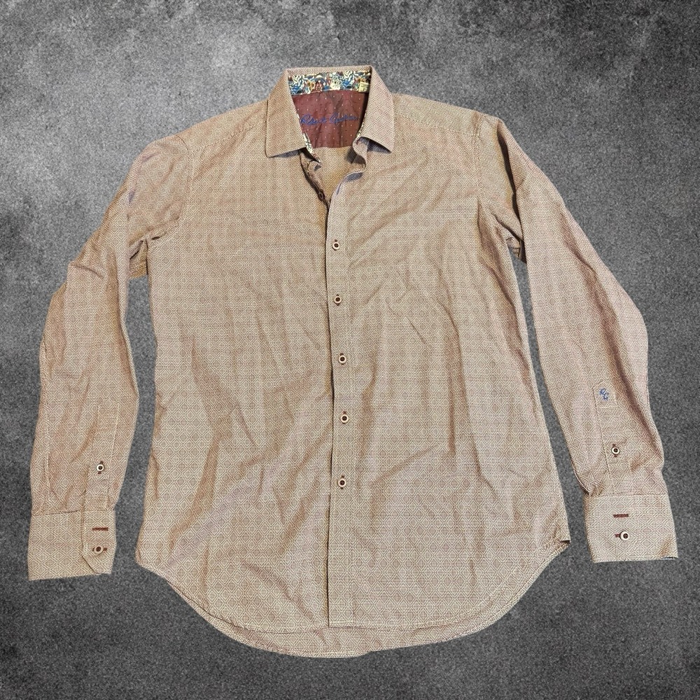 Robert Graham Classic Fit Shirt Mens SM Multicolor Geometric Flip Cuff Button Up